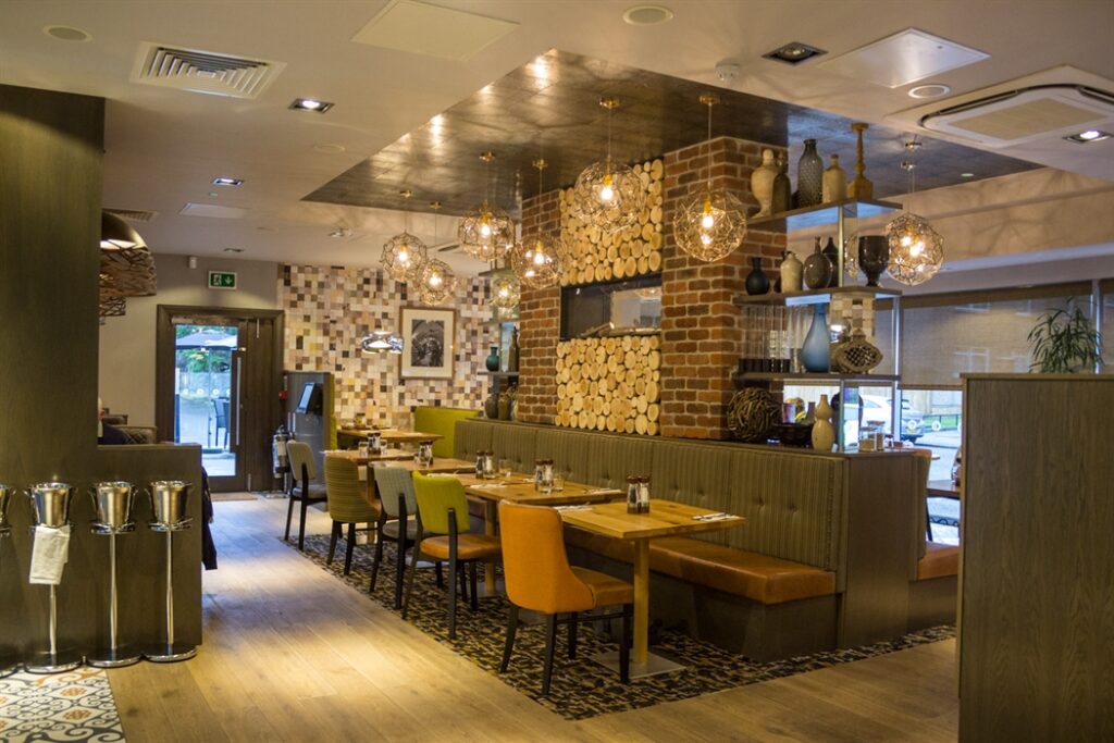 A the interior of Loks Bar showing our places for our first dining session